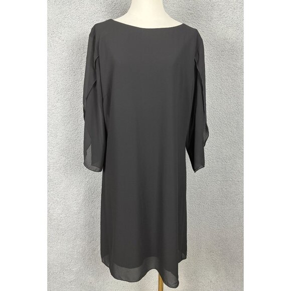 Grace Karin Women's Black Chiffon Shift Dress Size Large Black New Without Tag's - Picture 1 of 8